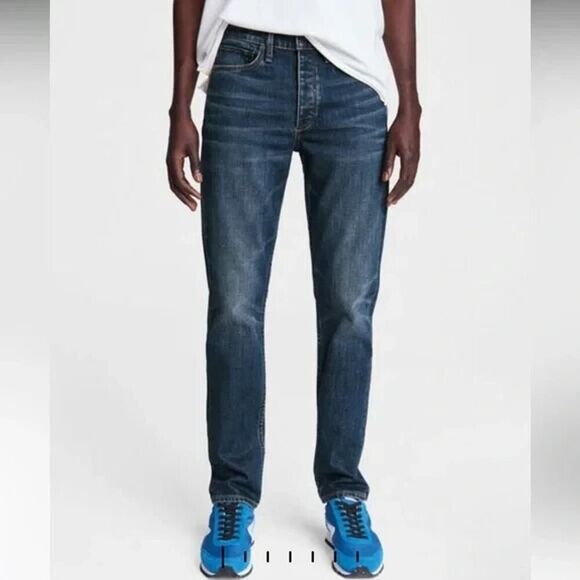Rag & Bone Jeans Mens Size 32 x 32 Slim Fit 2 Beldon Japanese Button Fly Stretch - Picture 1 of 13